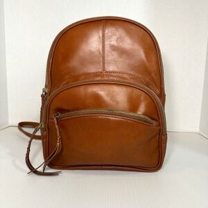 Tommy Bahama Backpack Crossbody Convertible Bag Brown Leather Medium Size